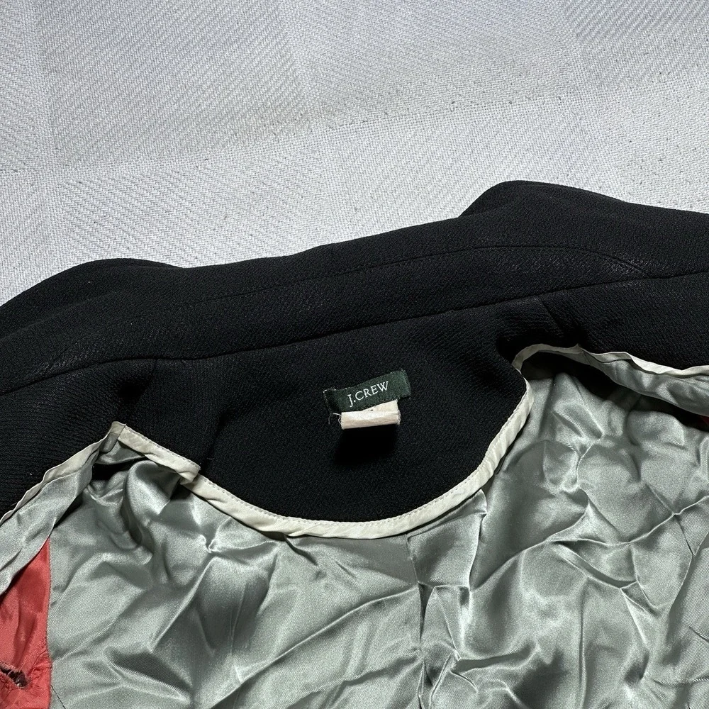 J Crew Wool Coat Womens Size 6 Petite‎ Black Peacoat Insulated Lined Vintage Y2K - Picture 7 of 16